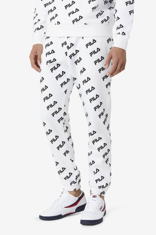 Fila Diagonal Logo Jogger Naisten Housut Valkoinen Mustat | Fila701IR