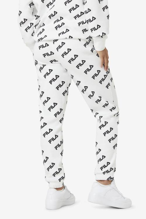 Fila Diagonal Logo Jogger Naisten Housut Valkoinen Mustat | Fila701IR