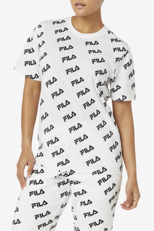 Fila Diagonal Logo Tee Miesten T Paidat Valkoinen Mustat | Fila802DC