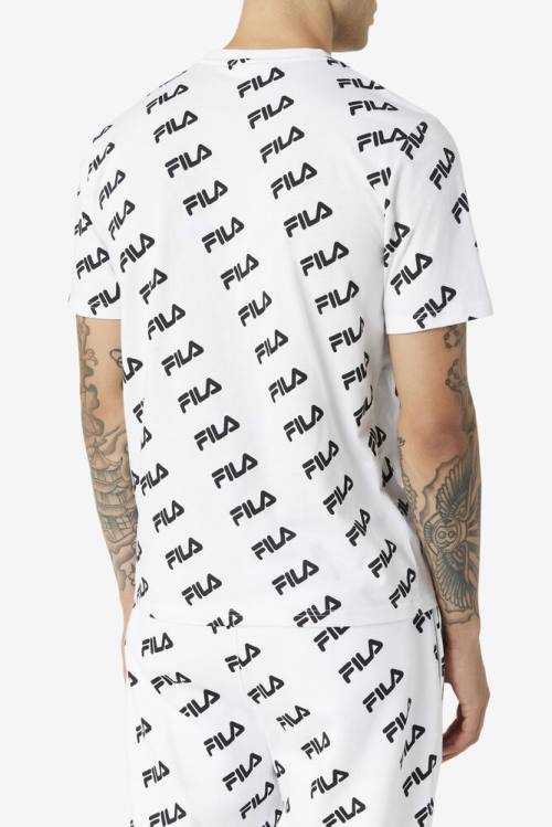 Fila Diagonal Logo Tee Naisten T Paidat Valkoinen Mustat | Fila619GX