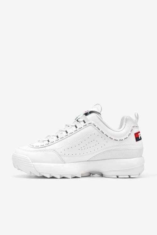 Fila Disruptor 2 Miesten Premium Repeat Tennarit Valkoinen Laivastonsininen Punainen | Fila491SH