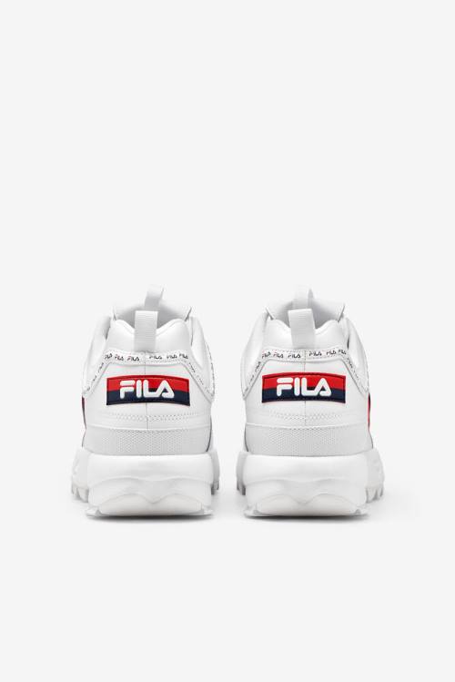 Fila Disruptor 2 Miesten Premium Repeat Tennarit Valkoinen Laivastonsininen Punainen | Fila491SH