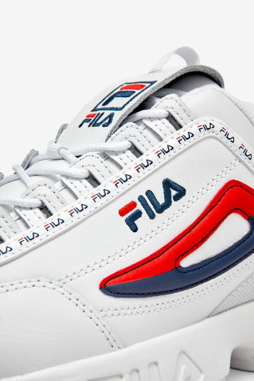 Fila Disruptor 2 Miesten Premium Repeat Tennarit Valkoinen Laivastonsininen Punainen | Fila491SH