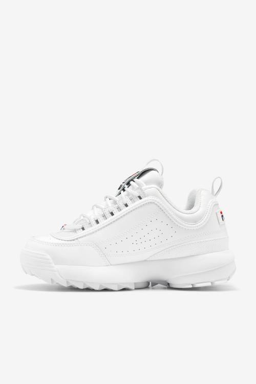 Fila Disruptor 2 Miesten Premium Tennarit Valkoinen Laivastonsininen Punainen | Fila167QP
