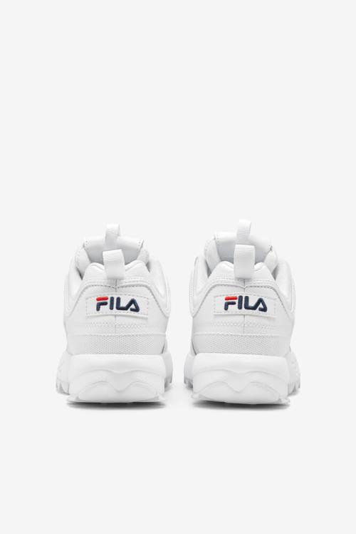 Fila Disruptor 2 Miesten Premium Tennarit Valkoinen Laivastonsininen Punainen | Fila167QP