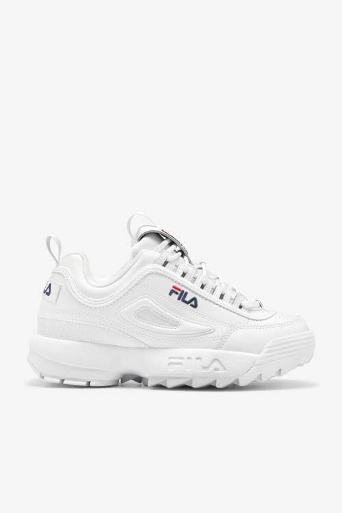 Fila Disruptor 2 Miesten Premium Tennarit Valkoinen Laivastonsininen Punainen | Fila167QP