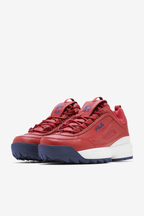 Fila Disruptor 2 Miesten Premium Tennarit Punainen Laivastonsininen Punainen | Fila271RJ