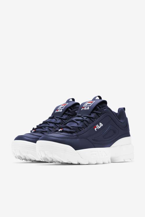 Fila Disruptor 2 Miesten Premium Tennarit Laivastonsininen Valkoinen Punainen | Fila609UA