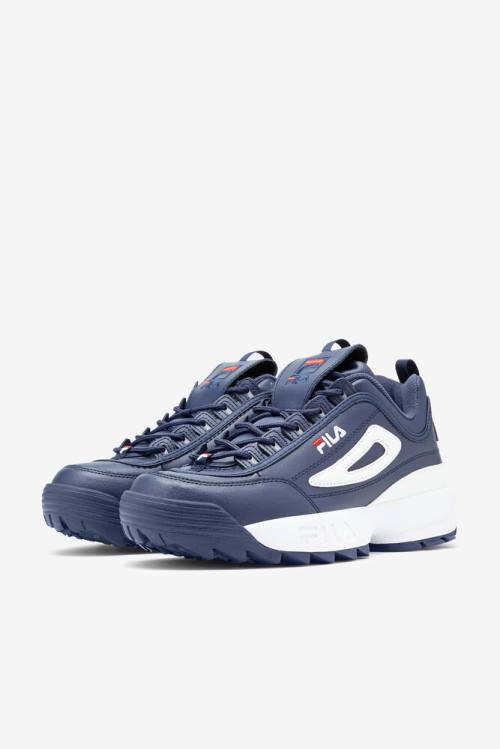 Fila Disruptor 2 Miesten Premium Tennarit Laivastonsininen Punainen Valkoinen | Fila739BY