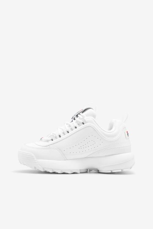 Fila Disruptor 2 Miesten Tennarit Valkoinen Laivastonsininen Punainen | Fila703SH