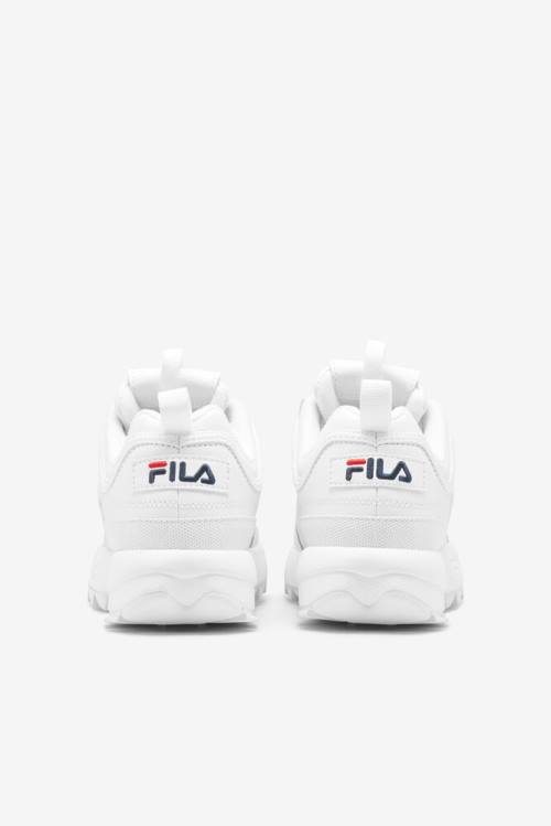 Fila Disruptor 2 Miesten Tennarit Valkoinen Laivastonsininen Punainen | Fila703SH