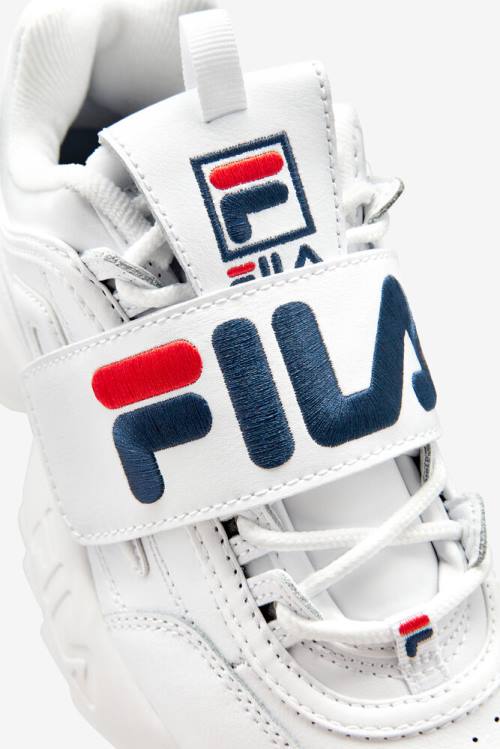 Fila Disruptor 2 Naisten Applique Tennarit Valkoinen Laivastonsininen Punainen | Fila965TM