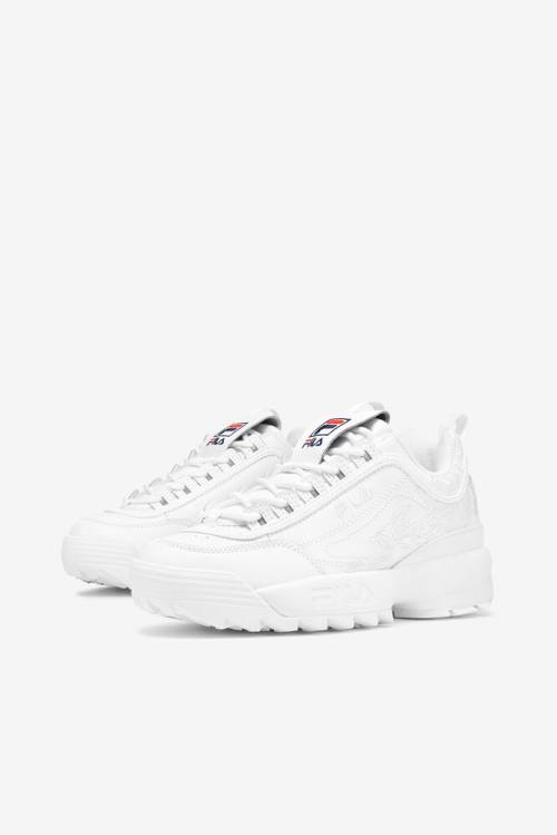 Fila Disruptor 2 Naisten Embroidery Tennarit Valkoinen Laivastonsininen Punainen | Fila407JV