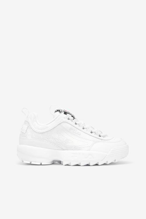 Fila Disruptor 2 Naisten Embroidery Tennarit Valkoinen Laivastonsininen Punainen | Fila407JV