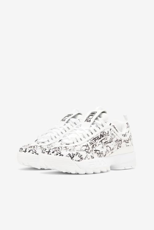 Fila Disruptor 2 Naisten Graffiti Tennarit Valkoinen Mustat | Fila254JH