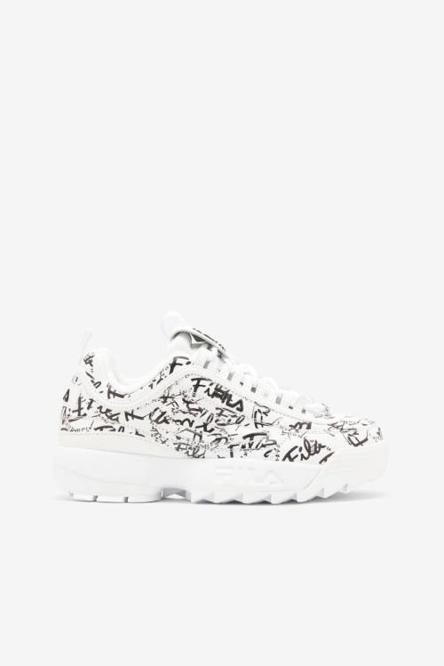 Fila Disruptor 2 Naisten Graffiti Tennarit Valkoinen Mustat | Fila254JH