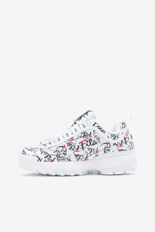 Fila Disruptor 2 Naisten Graffiti Tennarit Valkoinen Laivastonsininen Punainen | Fila346XJ