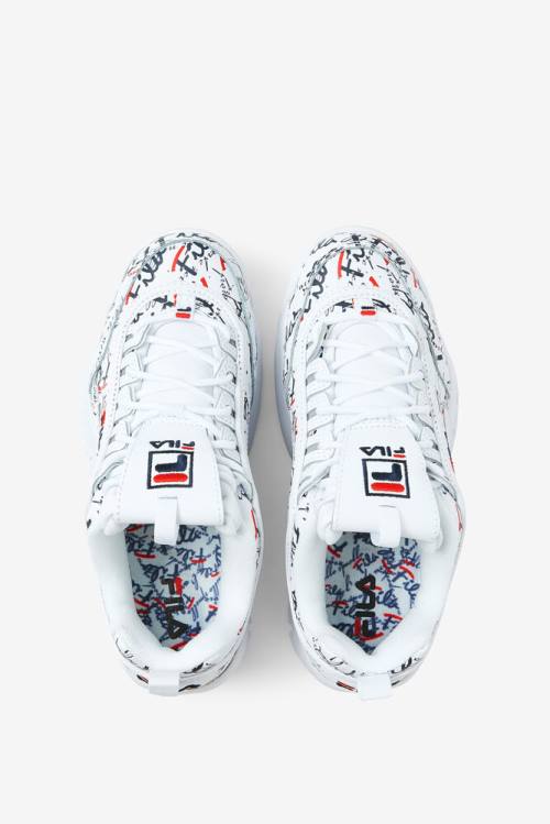 Fila Disruptor 2 Naisten Graffiti Tennarit Valkoinen Laivastonsininen Punainen | Fila346XJ