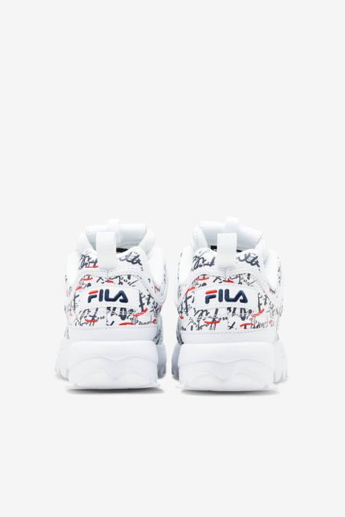 Fila Disruptor 2 Naisten Graffiti Tennarit Valkoinen Laivastonsininen Punainen | Fila346XJ