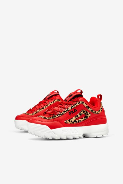 Fila Disruptor 2 Naisten Leopard Tennarit Punainen Mustat Valkoinen | Fila016VT