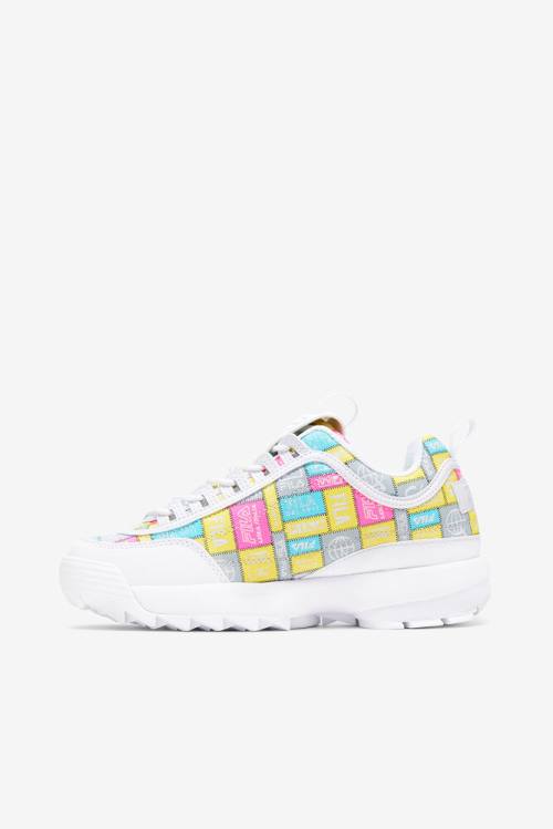 Fila Disruptor 2 Naisten Patchwork Tennarit Valkoinen Violetit | Fila126WY