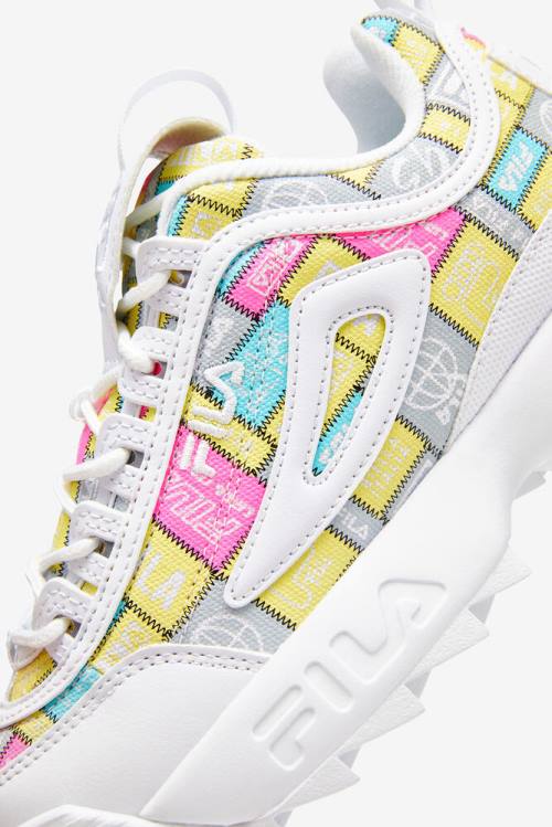 Fila Disruptor 2 Naisten Patchwork Tennarit Valkoinen Violetit | Fila126WY