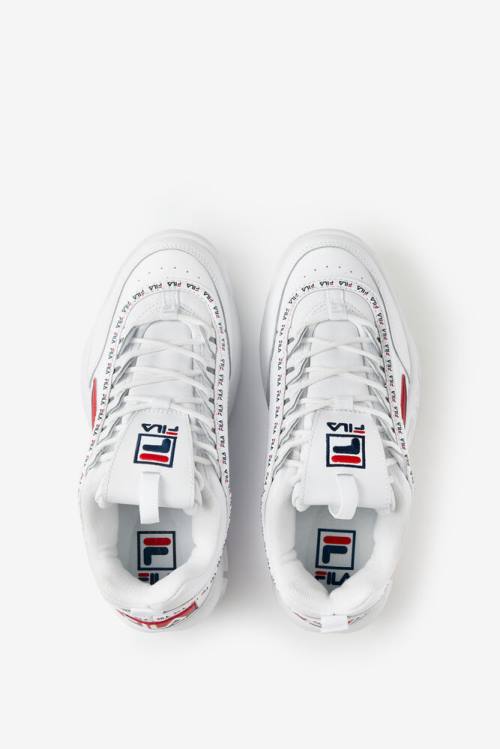Fila Disruptor 2 Naisten Premium Repeat Tennarit Valkoinen Laivastonsininen Punainen | Fila530FH