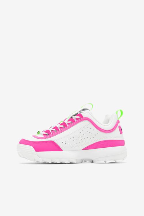 Fila Disruptor 2 Naisten Premium Tennarit Valkoinen Pinkki Vihreä | Fila512LE