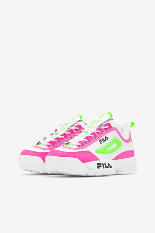 Fila Disruptor 2 Naisten Premium Tennarit Valkoinen Pinkki Vihreä | Fila512LE