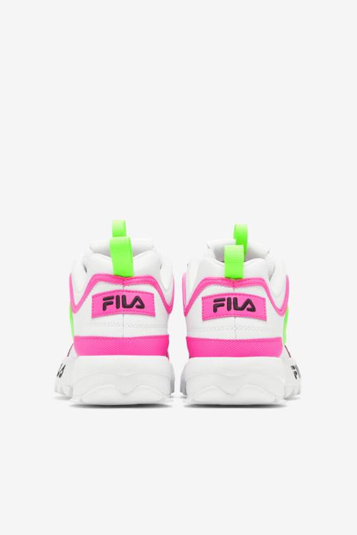 Fila Disruptor 2 Naisten Premium Tennarit Valkoinen Pinkki Vihreä | Fila512LE