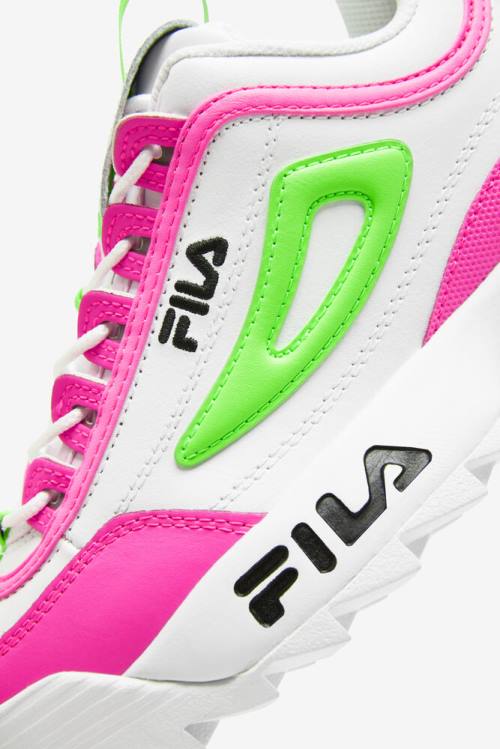 Fila Disruptor 2 Naisten Premium Tennarit Valkoinen Pinkki Vihreä | Fila512LE