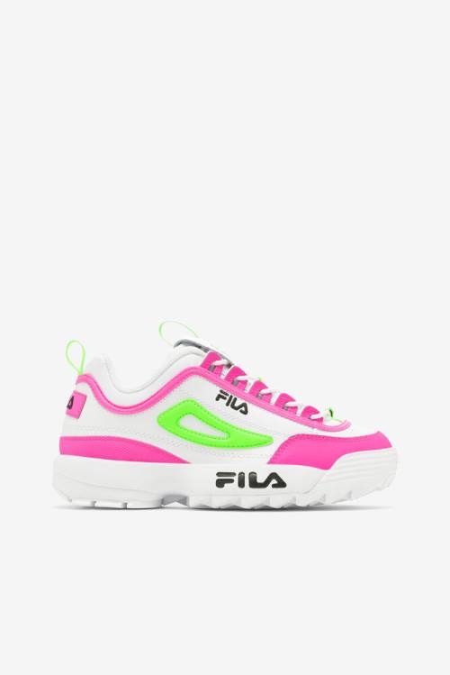 Fila Disruptor 2 Naisten Premium Tennarit Valkoinen Pinkki Vihreä | Fila512LE