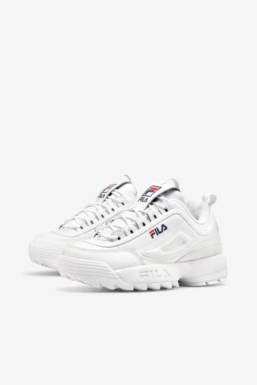 Fila Disruptor 2 Naisten Premium Tennarit Valkoinen Laivastonsininen Punainen | Fila584OD