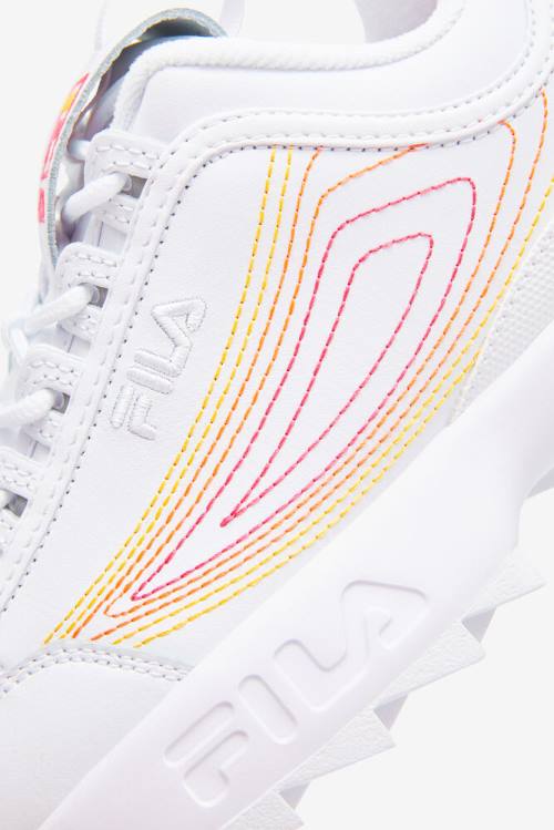 Fila Disruptor 2 Naisten Stitch Tennarit Valkoinen Pinkki Oranssi | Fila524LF