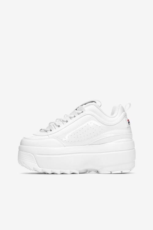 Fila Disruptor 2 Naisten Wedge Patent Tennarit Valkoinen Laivastonsininen Punainen | Fila529GK