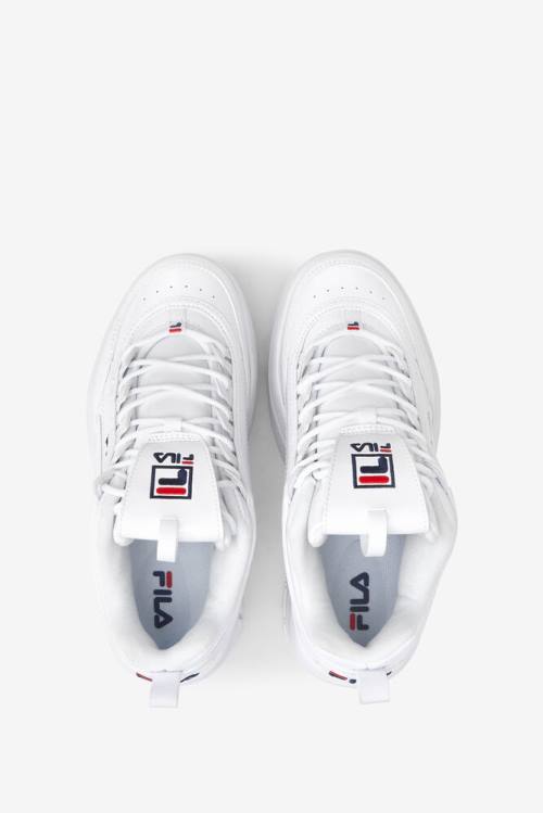 Fila Disruptor 2 Naisten Wedge Patent Tennarit Valkoinen Laivastonsininen Punainen | Fila529GK