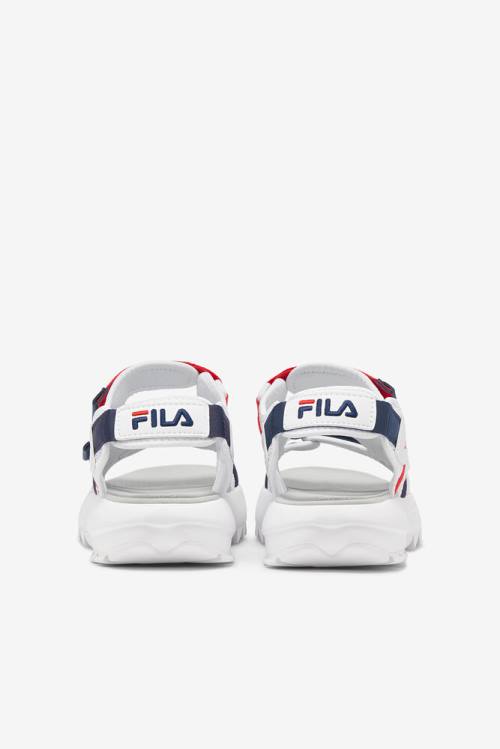 Fila Disruptor Miesten Sandaalit Valkoinen Laivastonsininen Punainen | Fila912SU