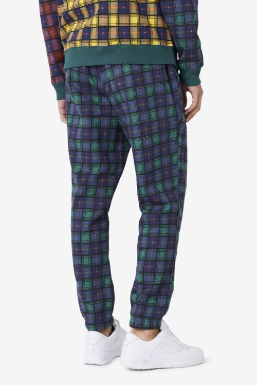 Fila Dorm Plaid Jogger Miesten Housut Laivastonsininen | Fila490ZO