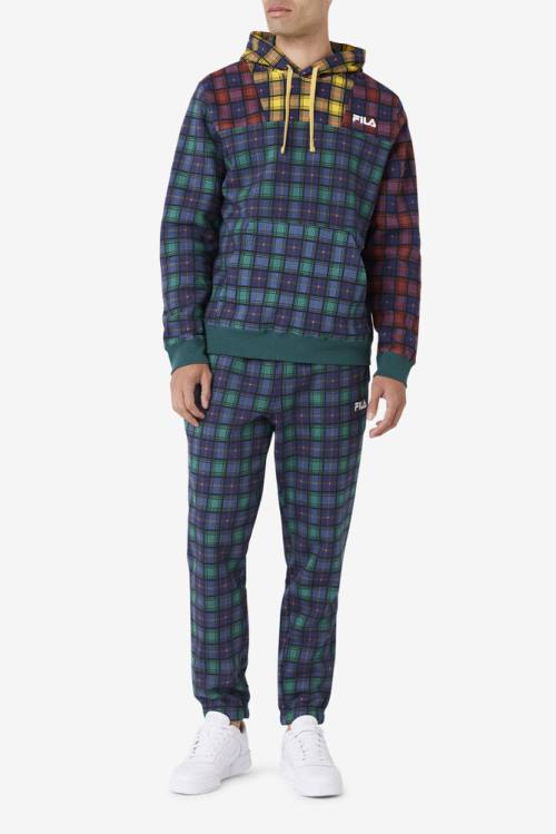 Fila Dorm Plaid Jogger Miesten Housut Laivastonsininen | Fila490ZO