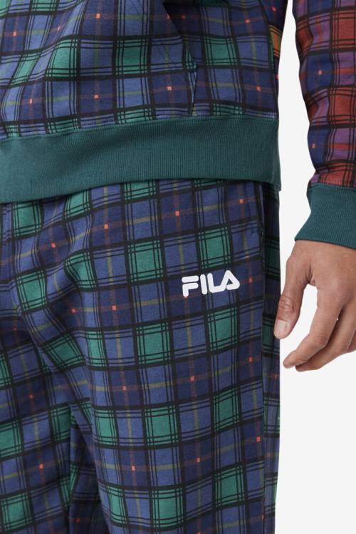 Fila Dorm Plaid Jogger Miesten Housut Laivastonsininen | Fila490ZO