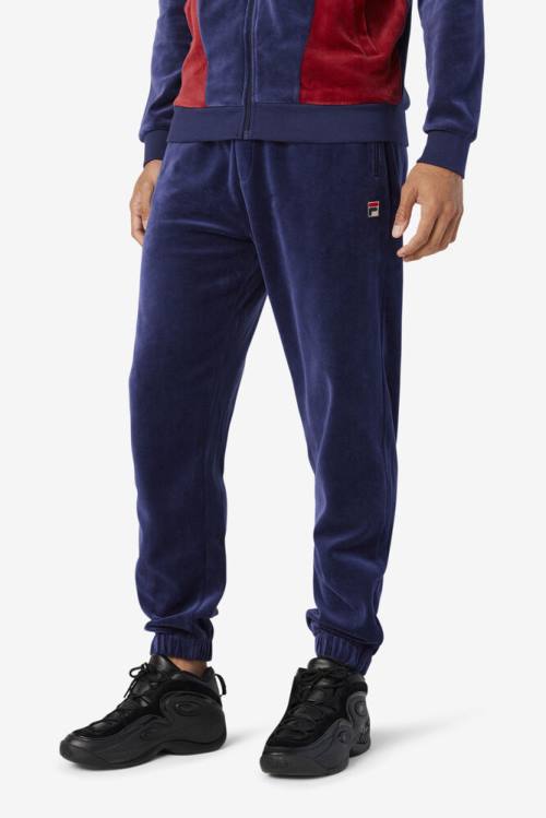 Fila Dortmund Velour Jogger Miesten Housut Laivastonsininen | Fila095IS