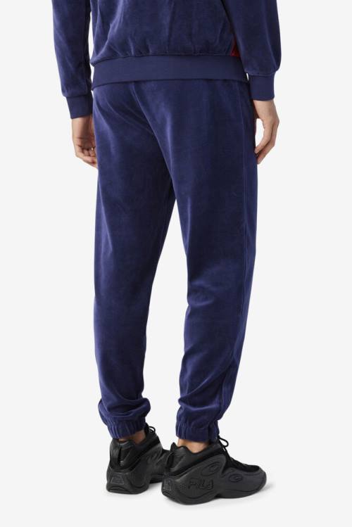 Fila Dortmund Velour Jogger Miesten Housut Laivastonsininen | Fila095IS