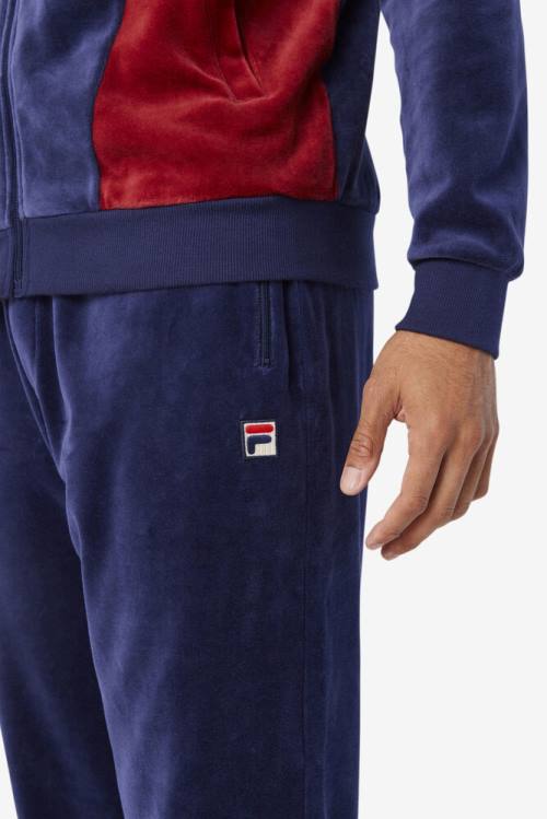 Fila Dortmund Velour Jogger Miesten Housut Laivastonsininen | Fila095IS