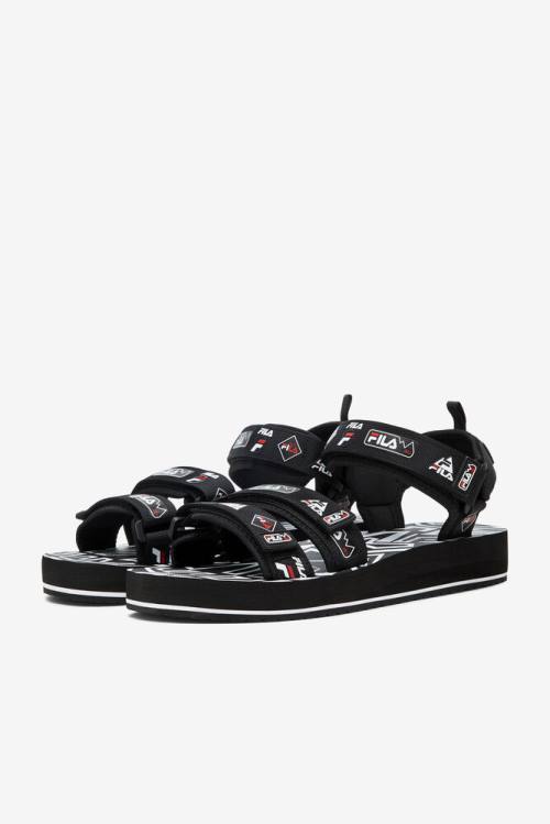 Fila Drifter Dns 90s Miesten Sandaalit Mustat Valkoinen Punainen | Fila472NR