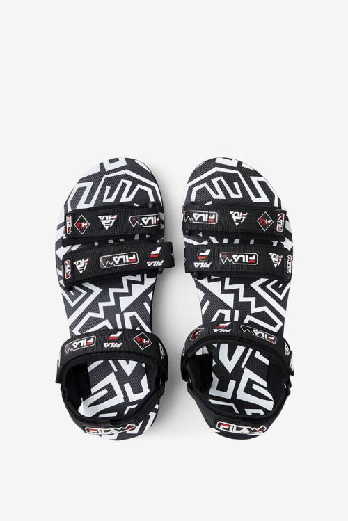 Fila Drifter Dns 90s Miesten Sandaalit Mustat Valkoinen Punainen | Fila472NR