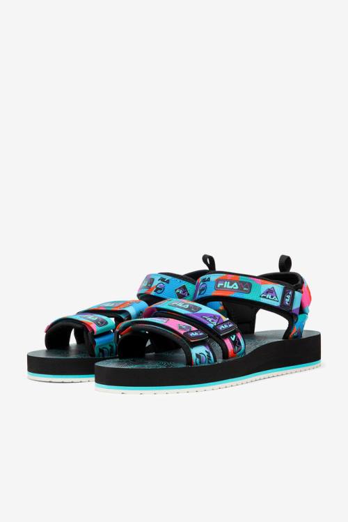 Fila Drifter Dns 90s Miesten Sandaalit Mustat Violetit Punainen Oranssi | Fila920LC