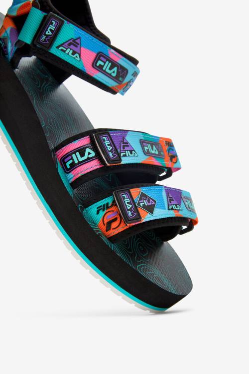 Fila Drifter Dns 90s Miesten Sandaalit Mustat Violetit Punainen Oranssi | Fila920LC