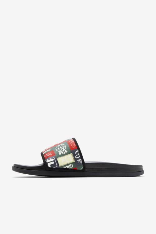 Fila Drifter Lux Patchwork Miesten Rantasandaalit Mustat Punainen Monivärinen | Fila064GS
