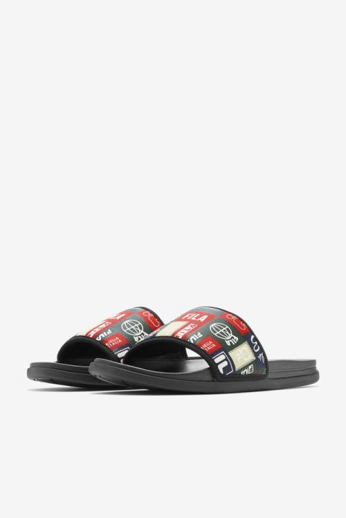 Fila Drifter Lux Patchwork Miesten Rantasandaalit Mustat Punainen Monivärinen | Fila064GS