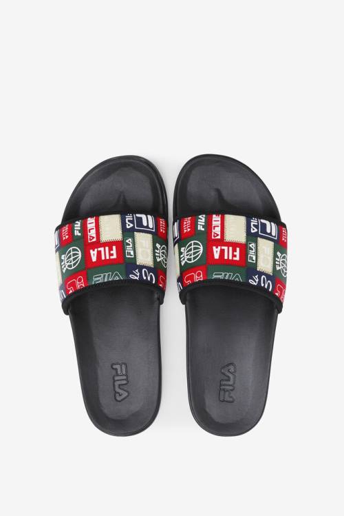 Fila Drifter Lux Patchwork Miesten Rantasandaalit Mustat Punainen Monivärinen | Fila064GS
